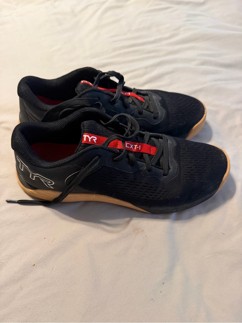 TYR Men's Black and Red CXT-1 Training Sneakers with Gum Sole